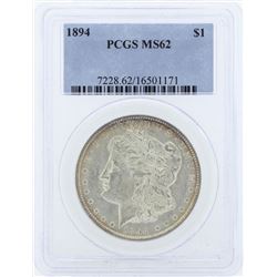 1894 $1 Morgan Silver Dollar Coin PCGS MS62