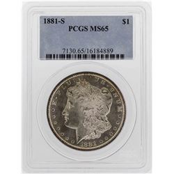 1881-S $1 Morgan Silver Dollar Coin PCGS MS65