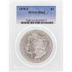 1878-S $1 Morgan Silver Dollar Coin PCGS MS63