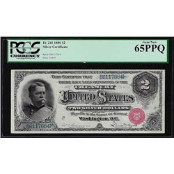 1886 $2 Hancock Silver Certificate Note Fr. 241 PCGS Gem New 65PPQ