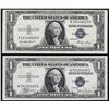 Image 1 : Lot of (2) 1935 $1 Silver Certificate Notes