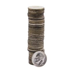 Roll of (50) 1954 Brilliant Uncirculated Roosevelt Dimes