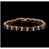 Image 1 : 14KT Rose Gold 35.18ctw Ruby and Diamond Bracelet