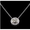 Image 2 : 14KT Yellow Gold 0.58ctw Diamond Pendant with Chain