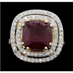 14KT Yellow Gold 8.27ct Ruby and Diamond Ring