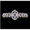 Image 1 : SILVER 5.21ctw Tanzanite and Diamond Bracelet