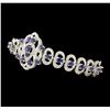 Image 2 : SILVER 5.21ctw Tanzanite and Diamond Bracelet