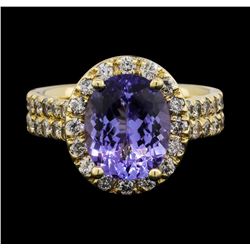 14KT White Gold 3.26ct Tanzanite and Diamond Ring