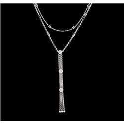 18KT White Gold Ladies 0.21ctw Diamond Necklace