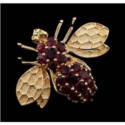 14KT Rose Gold 3.00ctw Ruby Fly Brooch