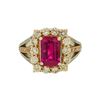 Image 1 : 14KT Two Tone Gold 2.77ct Rubellite and Diamond Ring