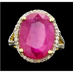 14KT Yellow Gold 16.29ct Ruby and Diamond Ring