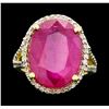 Image 1 : 14KT Yellow Gold 16.29ct Ruby and Diamond Ring