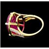 Image 3 : 14KT Yellow Gold 16.29ct Ruby and Diamond Ring