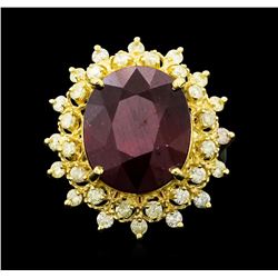 14KT Yellow Gold 11.98ctw Ruby and Diamond Ring