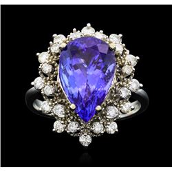 14KT White Gold 5.16ct Tanzanite and Diamond Ring