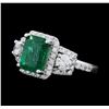 Image 2 : Platinum 2.34ct Emerald and Diamond Ring