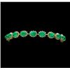 Image 1 : 14KT Yellow Gold 20.25ctw Emerald and Diamond Bracelet