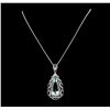 Image 2 : Platinum 17.80ct Aquamarine and Diamond Pendant with Chain GIA Certified