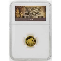 2014 Canada $5 Woolly Mammoth Gold Coin Early Releases NGC PF70 Ultra Cameo