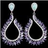 Image 1 : Natural Opal Tanzanite Amethyst Earrings