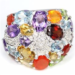 Natural Multi Gemstone Ring