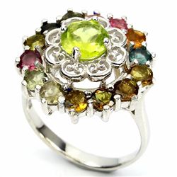 Natural Multi Gemstone Ring