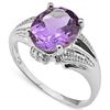 Image 1 : Natural Amethyst & Diamond Ring