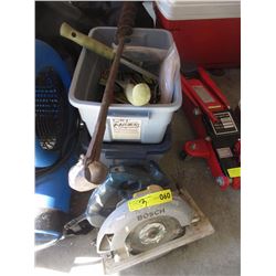 Bosch Skil Saw & 2 Bins of Assorted Tools