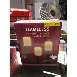 New Flameless Real Wax Candles with Holders