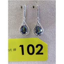 New 2.2 CT Diamond & Mystic Topaz Earrings
