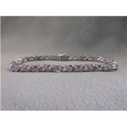 Amethyst & Diamond Tennis Bracelet