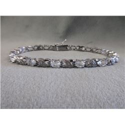 6.84 CT White Topaz & Diamond Tennis Bracelet