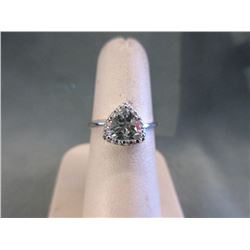 1.25 CT Green Amethyst & Diamond Ring