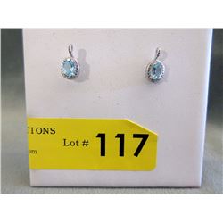 New Blue Topaz  & Diamond Earrings