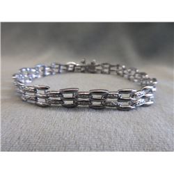Weave Design Link Diamond Bracelet