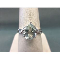 Green Amethyst & Diamond Cocktail Ring