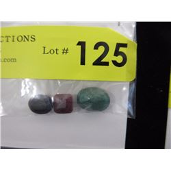 27.5 CTW Emerald, Ruby & Sapphire Gemstones