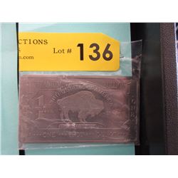 1 Oz. .999 Fine Titanium Buffalo Bar