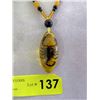 Image 1 : Resin Bead Necklace with Scorpion Pendant
