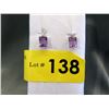 Image 1 : New Emerald Cut Amethyst Earrings
