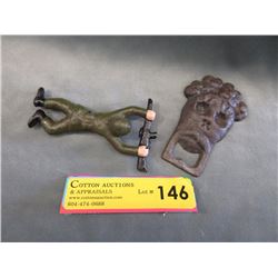 2 Solid Cast Iron Vintage Bottle Openers