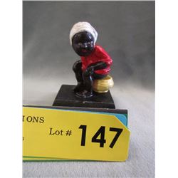Black Americana Girl on Pot Paperweight
