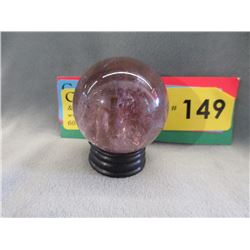 630 CT Large Amethyst Crystal Ball with Stand