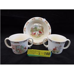 Bunnykins Bowl & 2 Mugs