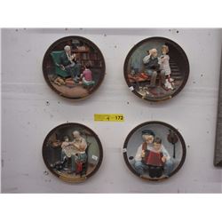 4 Limited Edition Norman Rockwell Collector Plates