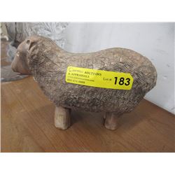 Carved Stone Sheep Statue
