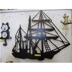 Large Metal Ship Wall Art