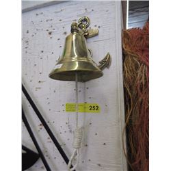 Brass Bell with Anchor Wall Mount