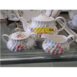 Royal Doulton "Arcadia" Teapot, Cream & Sugar